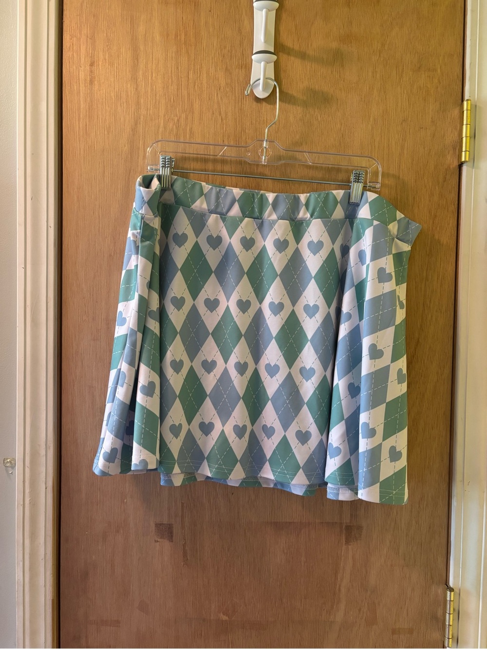 Sugar Thrillz Argyle Heart High-Waisted Mini Skirt